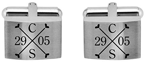 Juwelier Schönschmied - Manschettenknöpfe inklusive Wunschgravur aus Edelstahl mit Amazon Konfigurator gestalten - ACM13-variant1