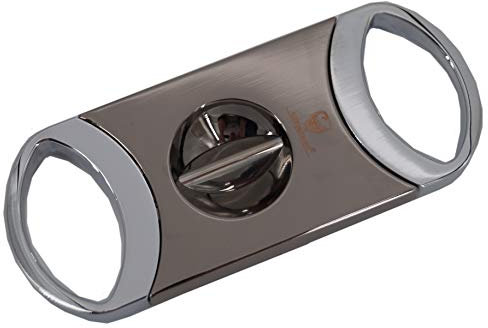 GERMANUS Zigarren V-Cutter Kerbschneider mit V-Cut, Silbergrau