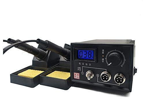 ELEOPTION 60W 220V Pyrographie Maschine Holz Brandmalerei Maschine Holz Brennen Werkzeug mit 20 Stck Pyrographie-Brennspitzen und 2 Kolben (Digitalanzeige 2 Buchse)
