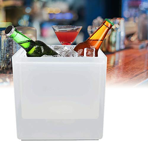 OUKANING 3.5L Automatische Farbwechsel LED Eiseimer LED Ice Bucket RGB LED Eiswürfelbehälter Flaschenkühler Batteriebetriebene(Nicht enthalten)