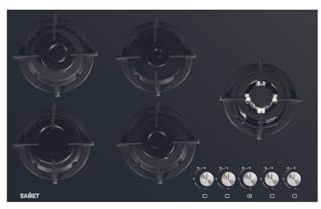 Piano cottura in vetro 5 fuochi Minerva90 Samet colore nero