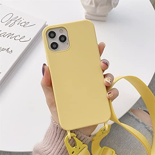 Rokmym Coque Compatible avec iPhone 11 avec Cordon de Collier,Coque Silicone TPU étui Protection Housse[Lanière avec Cordon Réglable Longueur Chaîne] Coque pour iPhone 11