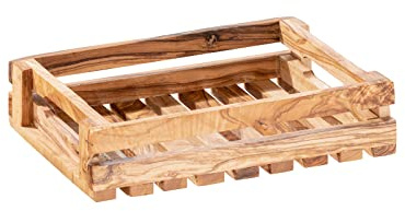 APS Table Caddy -Olive- 25 x 18 cm, H: 6 cm Olivenholz (Jedes Teil ist EIN Unikat. Farbe und Maserung kann abweichen.)