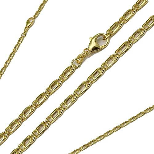 G & J Goldkette Tigerauge 333 8Karat 3,00mm 45-50cm Gelbgold Halskette hochwertiges Collier Made in Germany