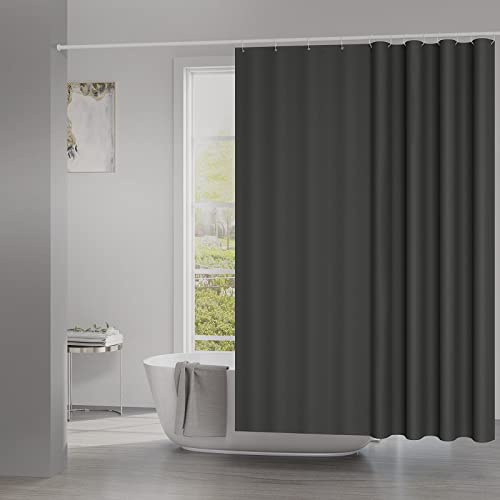 WOLTU Duschvorhang 120x180 cm Dunkelgrau Textil, Wasserfest und Waschbar, Badvorhang aus Polyester Stoff mit 8 Duschvorhangringen für Dusche und Badewanne