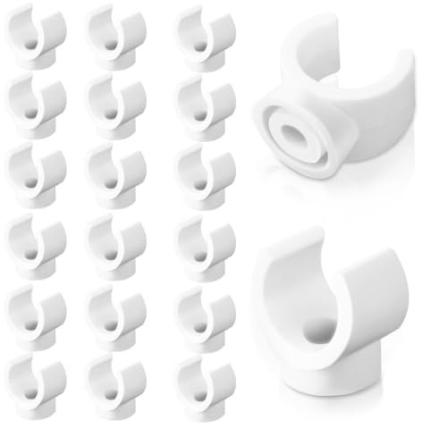Abeillo 20 fascette stringitubo da 20 mm, in plastica, gancio a U, per tubo dell'acqua, PEX, morsetti per tubo d'acciaio, per tubo d'isoro, colore bianco
