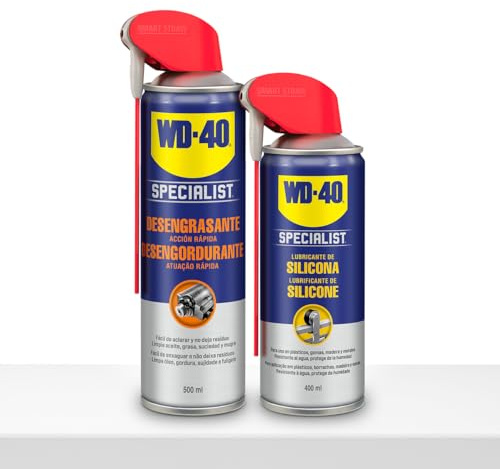 WD-40 Specialist - Bipack Desengrasante en spray 500ml + Lubricante de Silicona en spray 400ml