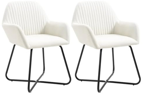 THOYTOUI Esszimmerstühle 2 STK. Essstühle Arbeitsstuhl Dekorative Stühle Lounge Sessel Geeignet für Küche Bar Aufenthaltsraum Arbeitszimmer Creme Stoff