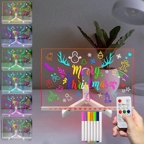 Masshomi 30X20 CM Acryl Dry Erase Board mit Stand 7 Farben ändern 7 Marker Fernbedienung LED-Zeichen Light Up DIY Schreiben Zeichnung Message Note Board Memo Menü zu tun Liste