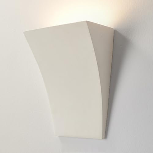 Elksdut Applique Murale contemporaine Minimaliste Demi-Design Blanc Lampe Murale en plâtre Applique Murale Salon Salle à Manger Chambre Villa Couloir escaliers Appliques murales décoratives