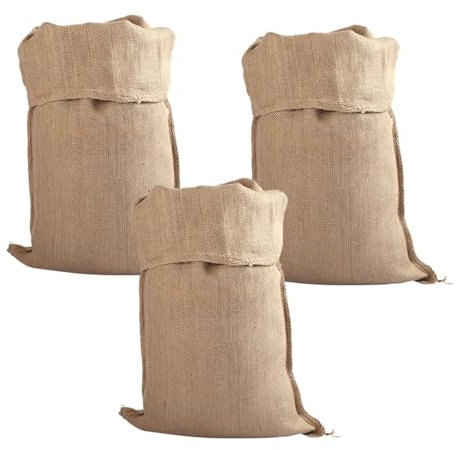 tintoke 3 pièces sacsdetoiledejute, 50 * 74cm SacenJute,SacsentoiledeJute Grandes,Grand Sac en Jute,Sac de Jute Multifonctionnel,sacentoiledejute,Antigel, protège Les Plantes, Les Cultures, etc.