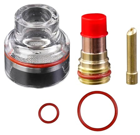 Namvo Juego de boquillas de Vidrio para Soldadura TIG, Juego de Pistola de Soldadura TIG-17/18/26 con Lente de Gas, portabrocas, Vaso de Vidrio, Accesorios completos de Soldadura TIG para máquina