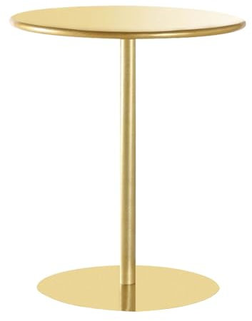 LFONDIGE Bistrotisch, runder Tisch im nordischen Stil mit Metallplatte und stabilem Fuß, Cocktailtische, Bistrotisch, Stehtisch für Küche, Café, Veranstaltungen, Beistelltische fürs Wohnzimmer, Golde