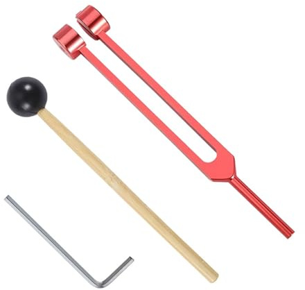 Stimmgabel 128 Hz für Heilung, Stimmgabel Therapie Neurologie, Stimmgabel Medizinisch, Gewichtete Stimmgabel Geeignet für Meditation aus Aluminiumlegierung, Klangtherapie(Rot)