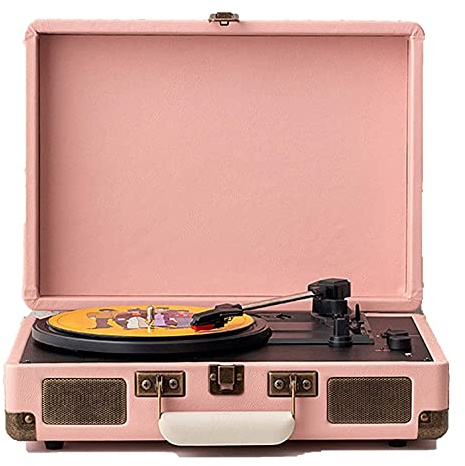 JFNHUTL Giradischi in Vinile, Giradischi Portatile Bluetooth con Altoparlanti Stereo, Giradischi in Vinile a 3 velocità con Trasmissione a Cinghia Che Supporta Bluetooth e 3,5 m