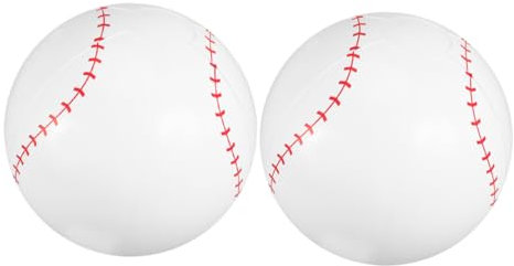 DECHOUS 2 Stück Aufblasbarer Baseball Aufblasbarer Wasserball Poolball Im Freien Sommer Aufblasbarer Ball Aufblasbare Strandbälle Ball Für Den Strand Aufblasbare Baseballbälle PVC Weiß