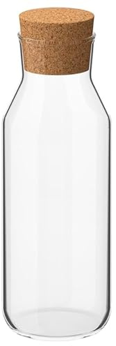 Clear Glass Carafe with Cork Stopper – 0.5L | Elegant Water, Wine & Juice Bottle (2)