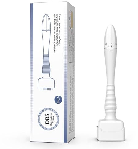 P-Beauty Einstellbarer Derma Stamp 140A - Microneedling Pen mit 140 hochwertigen Edelstahl Nadeln, einstellbare Länge 0-3 mm - für Aknenarben, Falten, Narben, Poren, Hautverjüngung & Cellulite