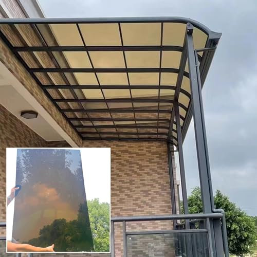 ZIGTUEI Lastra di Copertura in policarbonato Trasparente per Esterni, Pannelli policarbonato, Lastra Resistente Ai Raggi UV 2mm Spesso, per Serre,Garage,Gazebo,Solarium e Coperture(1.22mx8m/4x26.2ft)