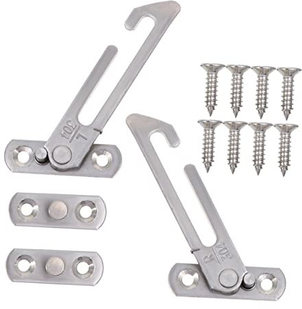 NUOBESTY Stainless Steel Window Limiter for Children Safety with Sliding Support Limiter and Window Sash Locks Suitable for Public and Home Use