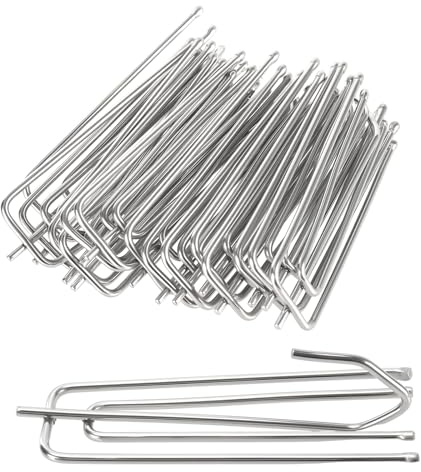 Sinjeun 150 stycken 75 x 30 mm silvergardinkrokar av rostfritt stål, gardinklämmor med krokar, gardinkrokar för vikta huvudgardiner, gardiner och gardinringar, skenor