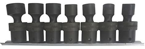7-teiliges 3/8-Zoll-Antriebs-6-Punkt-Drehgelenk-Schlagsteckschlüssel-Set Weitere Anweisungen zur Reparatur von Fahrzeugwerkzeugen Bohrfutter