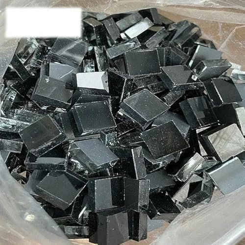 100 g Glasspiegelfliesen, lose, DIY-Zubehör, Wanddekoration für Zuhause, quadratisch, schwarz, 1 cm x 1 cm