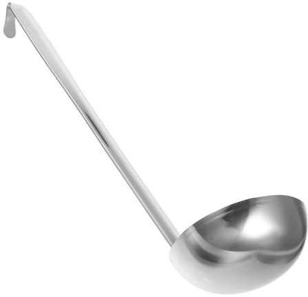 PartyKindom Stainless Steel Soup Serving Spoon Ladle Spoon Deep Bowl Design Long Handle for Easy Scooping for Home Commercial Cooking