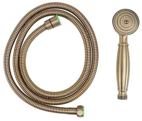 LALAFINA Soffione Doccia Bronzo Antico Classico, 1.5M Doccetta Retrò in Rame Portatile Per Miscelatore Vasca Accessorio Bagno Termoisolante E Antigoccia