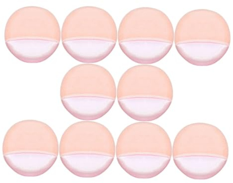 DECOMELODY 10 Pièces Houppettes pour Visage Houpette Maquillage Ronde Confortable et Fluffy Applicateur Cosmétique pour Filles et