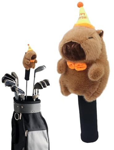 Qoukonao Golfschläger-Kopfbedeckung, Plüsch-Tier-Golfschlägerabdeckungen, Cartoon-Plüschtier-Schutz-Putterausrüstung für Damen, Herren, Ehemann, Freund, Vater, Golfer