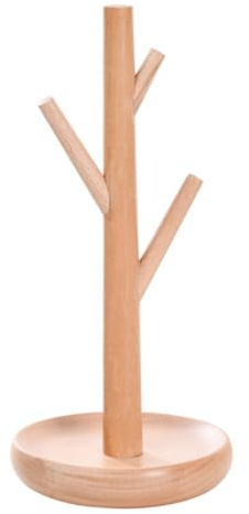 FOMIYES Organizador de Joyas de Madera en Forma de Árbol para Almacenamiento y Exhibición de Pendientes, Diseño Elegante y Funcional para Tocadores y Tiendas