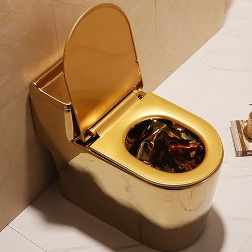 Eleganter Goldener Toilettensitz mit Absenkautomatik – Langlebiger Urea-Formaldehyd-Bezug mit Leisen Scharnieren, Leicht zu Reinigendes Design for Moderne Badezimmer(U shape)
