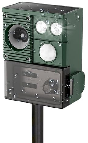 Repelente ultrasónico de Ciervos: Dispositivo Impermeable con energía Solar, disuasorio de plagas con luz Intermitente | Equipo de Control de Vida Silvestre al Aire Libre, Unidad de disuasión