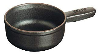 STAUB Mini Fonduetopf, Gusseisen, 12 cm, 0,35 l, Induktionsgeeignet, Schwarz