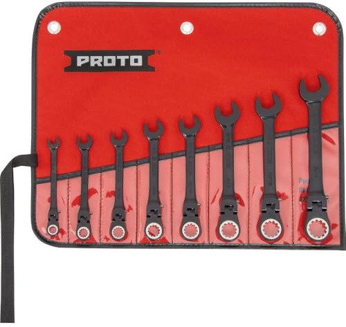 Stanley Proto Industrial JSCVF-8S - Juego de llaves de trinquete flexibles negras de 8 piezas