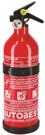 Autobest Extincteur 1kg à poudre classe ABC avec manomètre