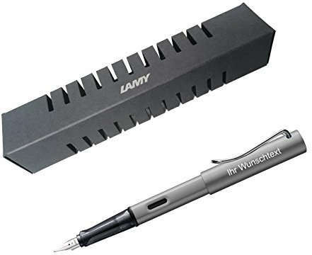 Lamy Füllhalter AL-star Modell 26, Feder F, inkl. Laser-Gravur, Farbe graphit