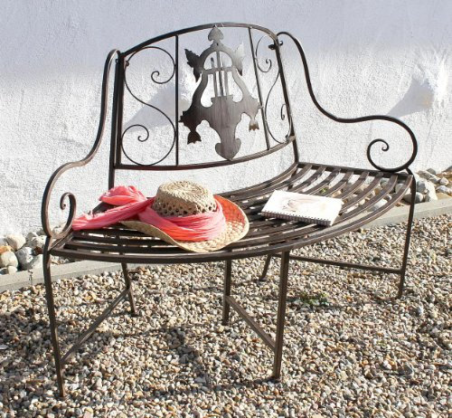 DanDiBo Gartenbank Metall Halbrund 130838 Gartenbank Sitzbank Baumbank 2 Sitzer 116cm Rundbank