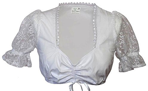 Alpin-Trachten Bigi Chemisier à manches longues pour dirndl Blanc - Blanc - 46