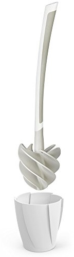 Better Living Products 17253 LOOEEZ Hygienic Toilet Squeegee/Brush, White with Grey