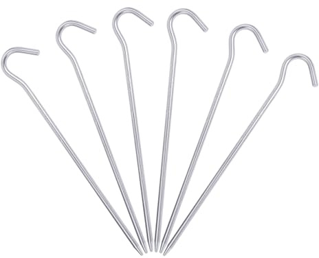 iBasingo 6 Stück/Los 20cm Titan Legierung Heringe Leichte Zeltstangen Camp Zelt Pflöcke Tragbarer Ellbogen Gras Zelt Nagel Zeltausrüstung Outdoor Camping Zubehör Ti4004P