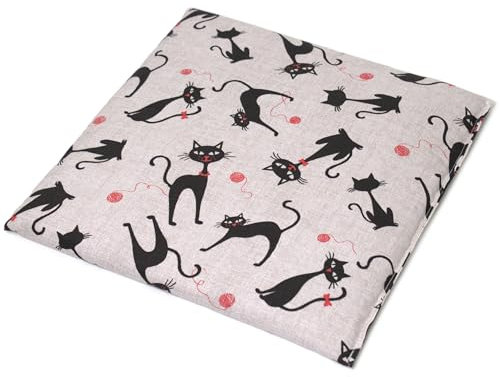 Cojín de semillas de colza, 24 x 24 cm, diseño de gato Mimi