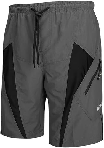Santic Shorts de vélo pour Hommes，Séchage Rapide Cuissard pour Cycliste avec 4D Rembourrage Pantalons Court de Vélo pour Jogging VTT Randonnée Montagne ou Route Sports Respirants