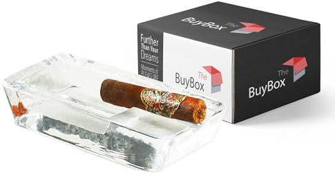 Cenicero Para Puros, Ceniceros Grandes para Cigarrillos, Patio Grande de Vidrio Pesado 1kg/Exteriores/Interiores/Bandeja para Cenizas de Cigarros, Cigarrillo Gigante de Lujo Premium al aire Libre