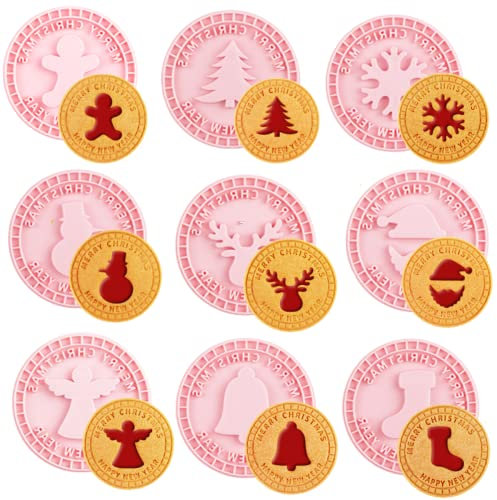 et di Formine Natalizie per Biscotti, 9 Stampi in Plastica 3D per Timbri Natalizi per Decorazioni Natalizie