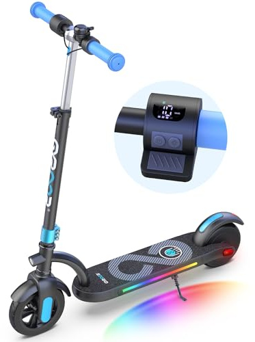 Gyroor H40 Elektroroller Kinder, 180W E Roller mit LED-Anzeige, Leuchten, 3 Einstellbare Höhen, Geschwindigkeit 10-16km/h, Maximale Belastung 65kg Geschenke Elektro Scooter für Kinder ab 8–12 Jahren