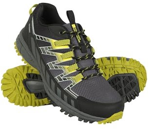 Mountain Warehouse Enhance Mens Waterproof Trail Running Shoes - Breathable, Soft, Comfortable & Durable Sneakers - for Spring Summer, Walking & Outdoors Grey Adult Shoe Size 11
