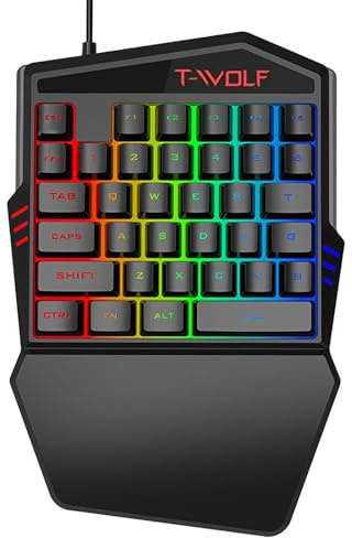 ELLENNE TASTIERA DA GIOCO A UNA MANO SINGOLA RETROILLUMINATA 35 TASTI RGB LED MECCANICA TABLET PC WINDOWS SMARTPHONE