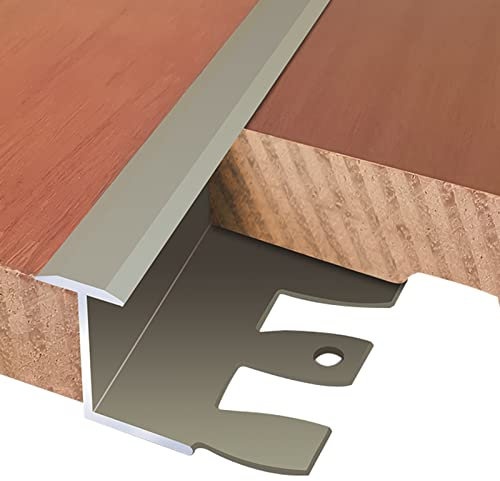 Leichte Boden-Übergangsleiste für Holz zu Fliesen, Übergangsprofil für Haustür, Reduzierstück, 36 40 44 48 52 55 59 cm lang optional (Color : Champagne, Size : 140cm/55.1in)
